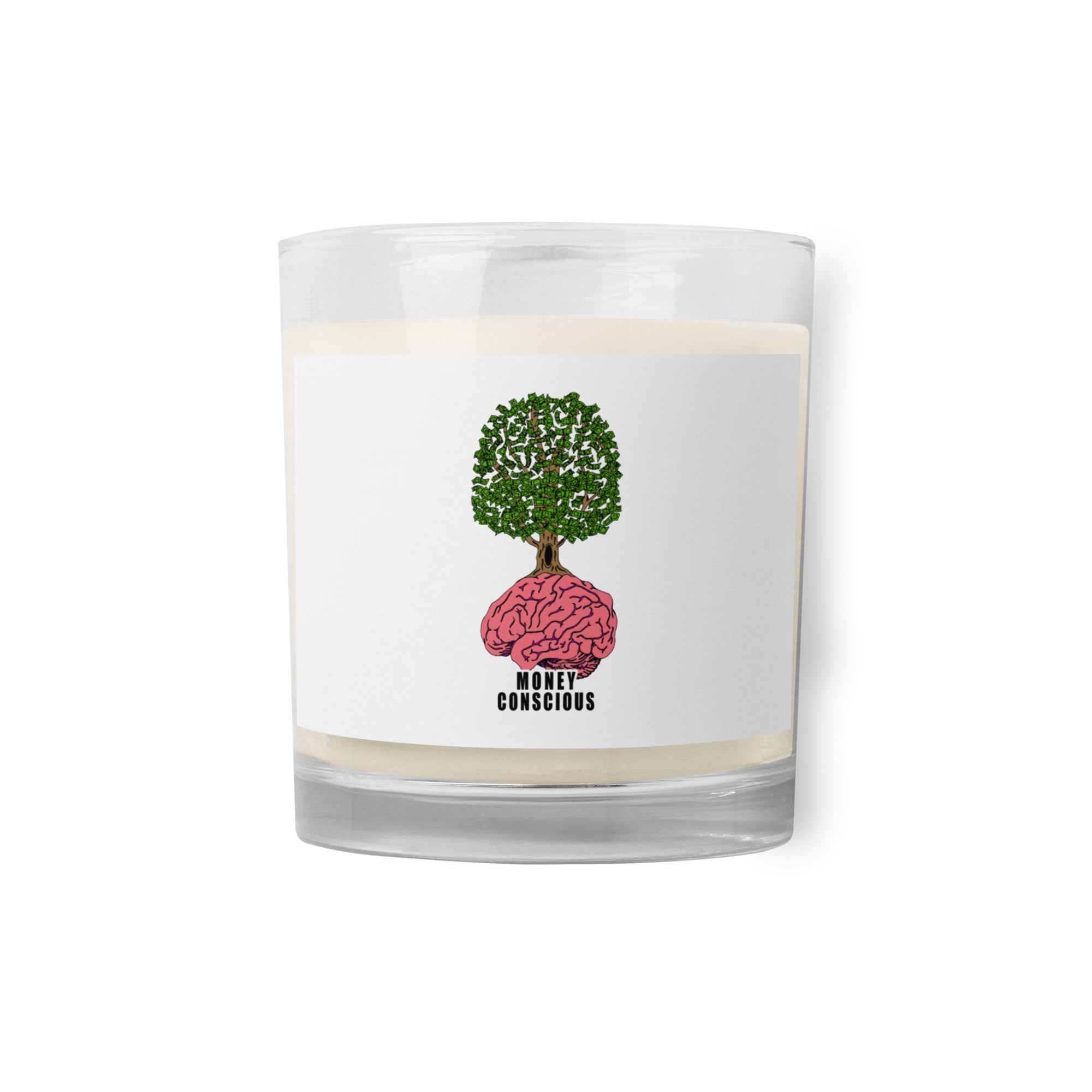 Glass jar soy wax candle